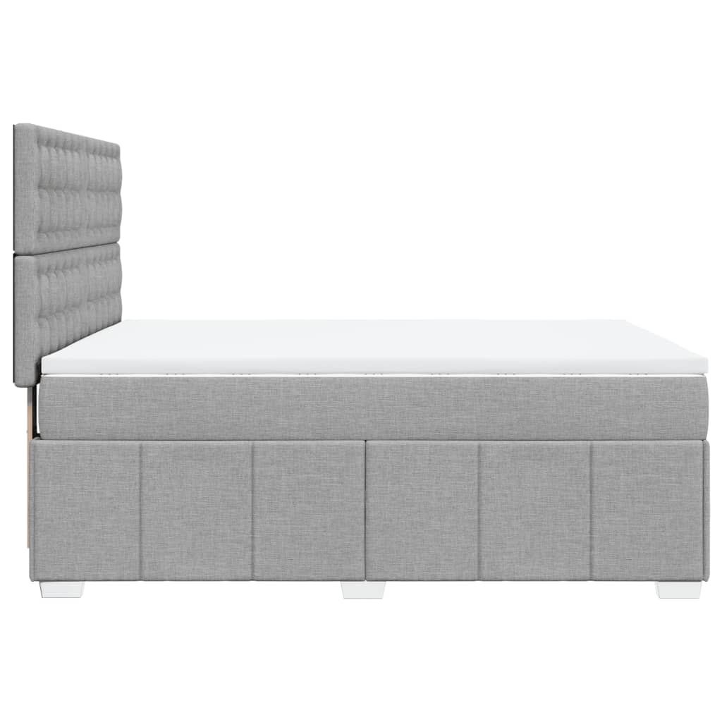 Box Spring Postel S Matrací Světle Šedá 140 X 200 Cm Textil