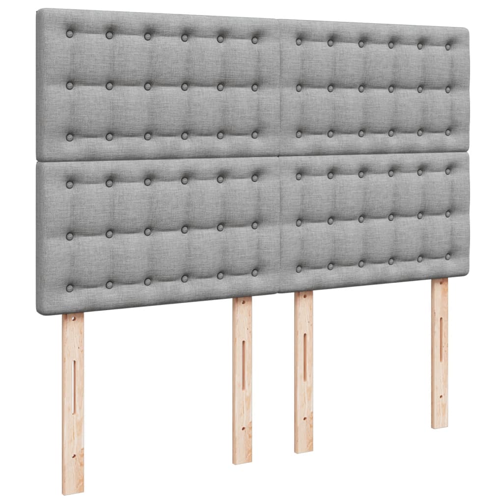 Box Spring Postel S Matrací Světle Šedá 140 X 200 Cm Textil