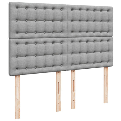 Box Spring Postel S Matrací Světle Šedá 140 X 200 Cm Textil