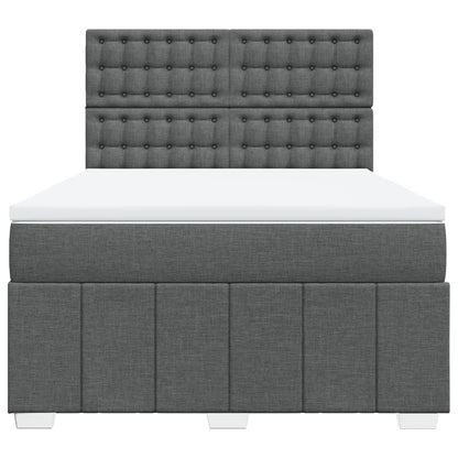 Box Spring Postel S Matrací Tmavě Šedá 140X200 Cm Textil