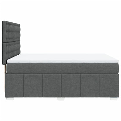Box Spring Postel S Matrací Tmavě Šedá 140X200 Cm Textil