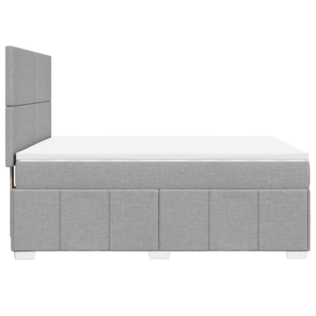 Box Spring Postel S Matrací Světle Šedá 160 X 200 Cm Textil