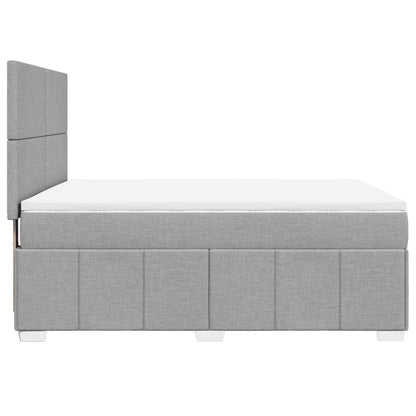 Box Spring Postel S Matrací Světle Šedá 160 X 200 Cm Textil