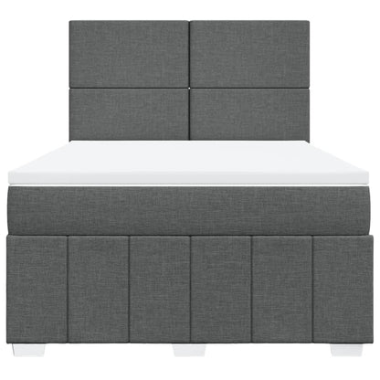 Box Spring Postel S Matrací Tmavě Šedá 160X200 Cm Textil