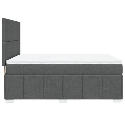 Box Spring Postel S Matrací Tmavě Šedá 160X200 Cm Textil