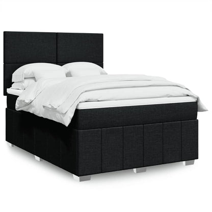 Box Spring Postel S Matrací Černá Textil Černá