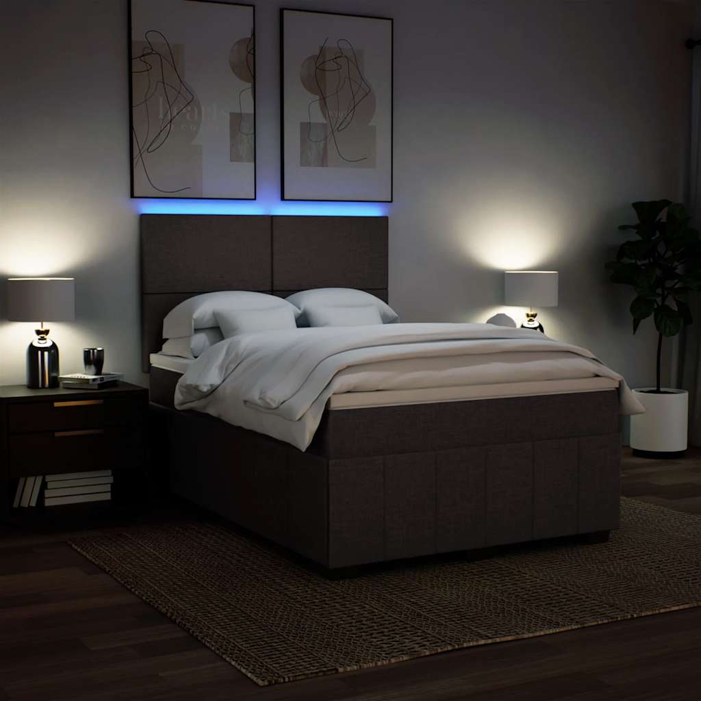 Box Spring Postel S Matrací Tmavě Hnědá 160X200 Cm Textil