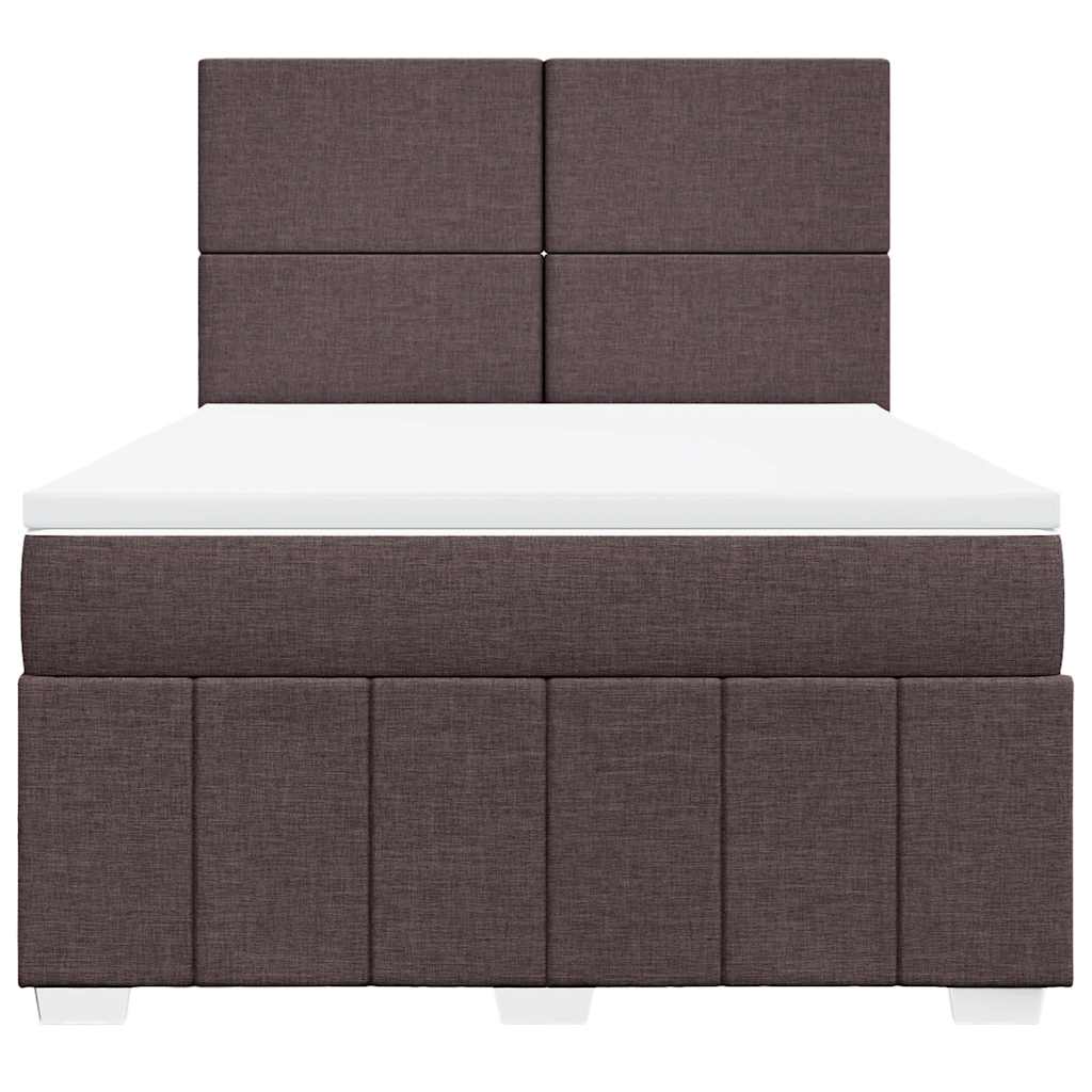 Box Spring Postel S Matrací Tmavě Hnědá 160X200 Cm Textil