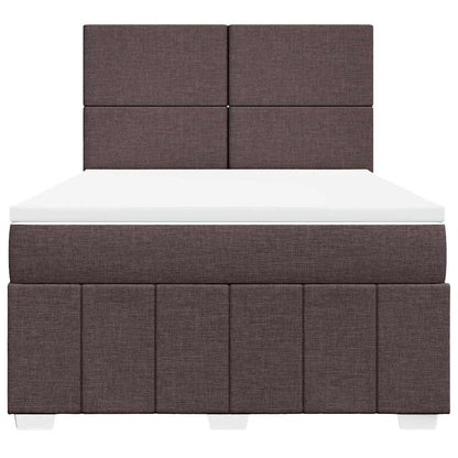 Box Spring Postel S Matrací Tmavě Hnědá 160X200 Cm Textil