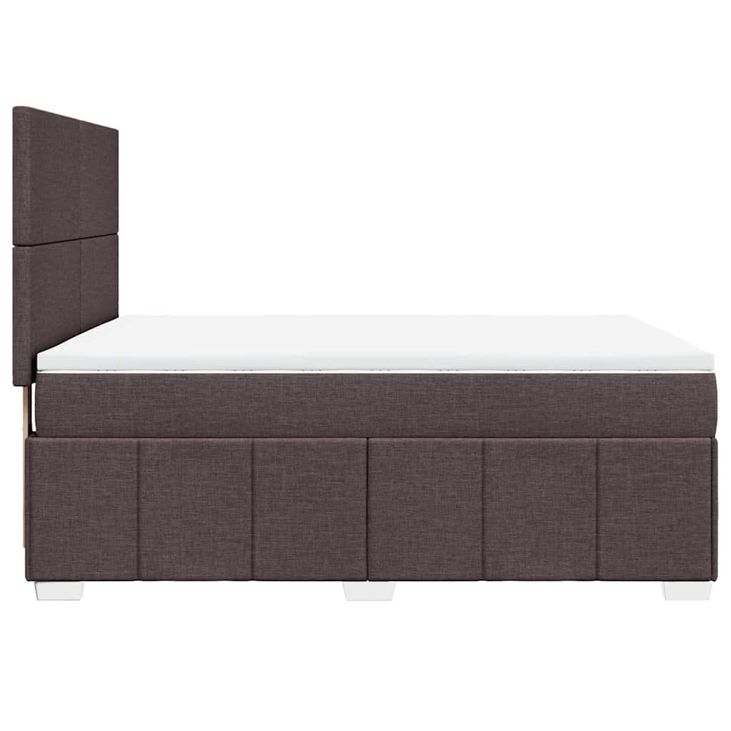 Box Spring Postel S Matrací Tmavě Hnědá 160X200 Cm Textil
