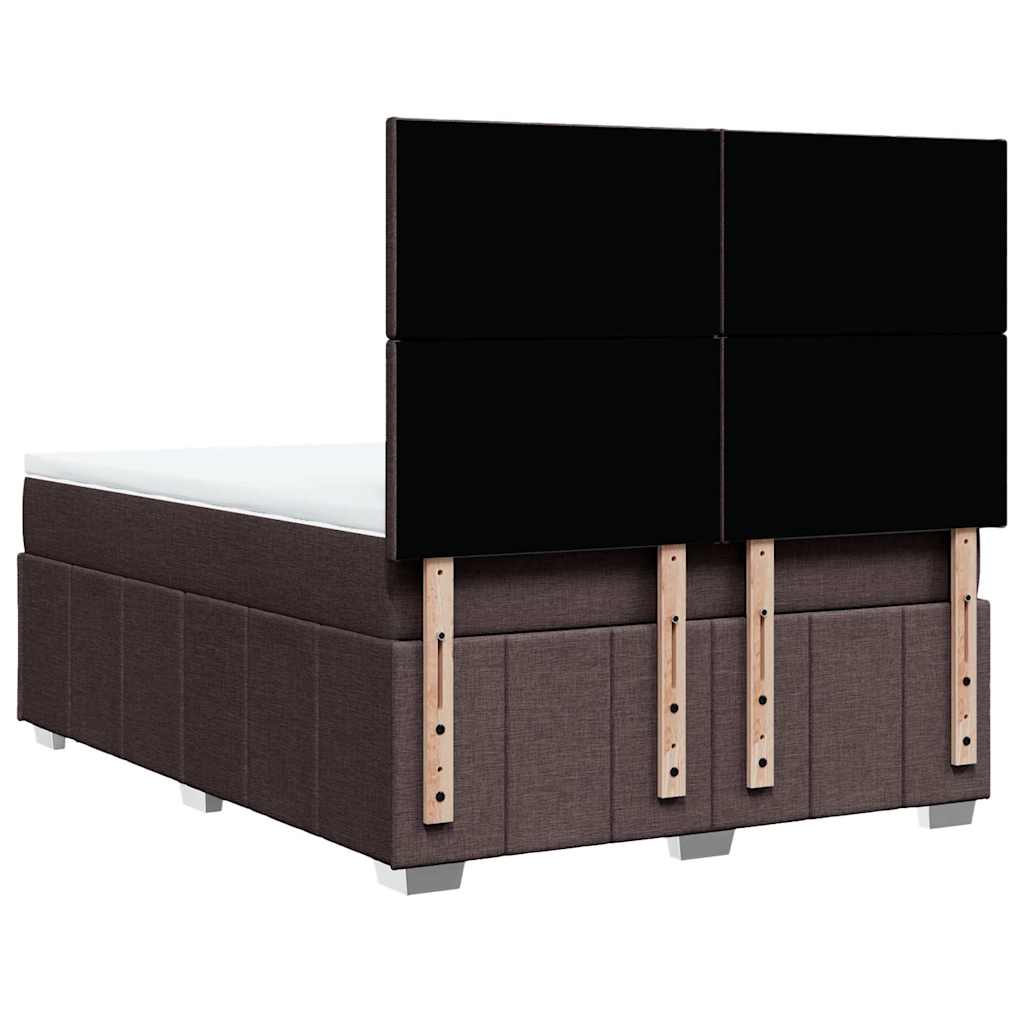Box Spring Postel S Matrací Tmavě Hnědá 160X200 Cm Textil