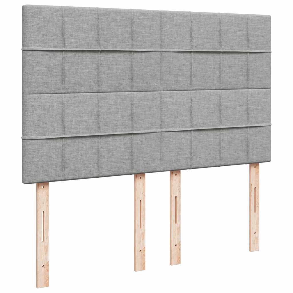 Box Spring Postel S Matrací Světle Šedá 160 X 200 Cm Textil