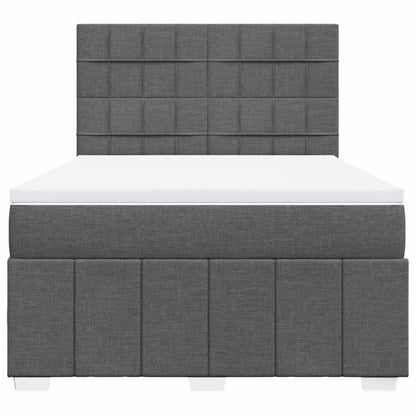 Box Spring Postel S Matrací Tmavě Šedá 160X200 Cm Textil