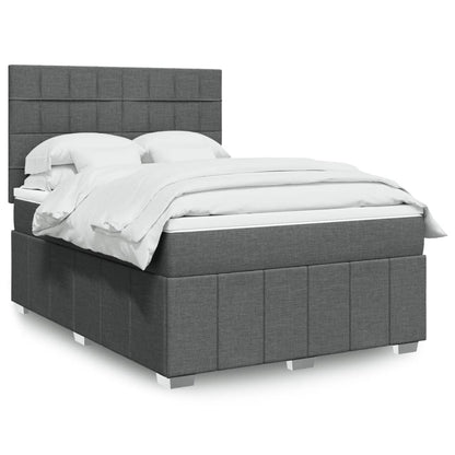 Box Spring Postel S Matrací Tmavě Šedá 160X200 Cm Textil