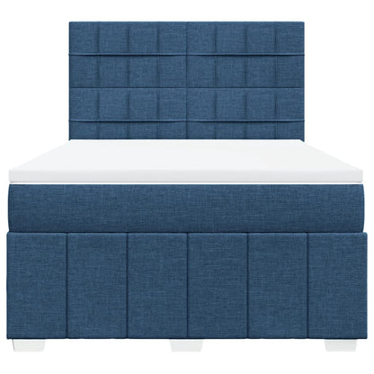 Box Spring Postel S Matrací Modrá 160X200 Cm Textil