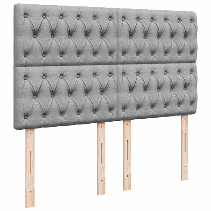 Box Spring Postel S Matrací Světle Šedá 160 X 200 Cm Textil
