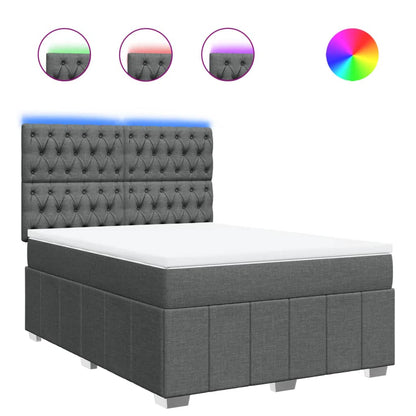 Box Spring Postel S Matrací Tmavě Šedá 160X200 Cm Textil