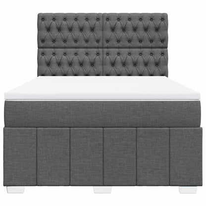 Box Spring Postel S Matrací Tmavě Šedá 160X200 Cm Textil