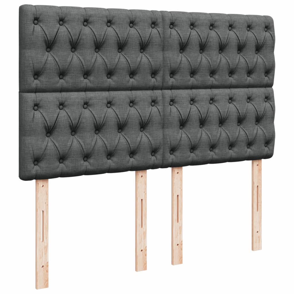 Box Spring Postel S Matrací Tmavě Šedá 160X200 Cm Textil