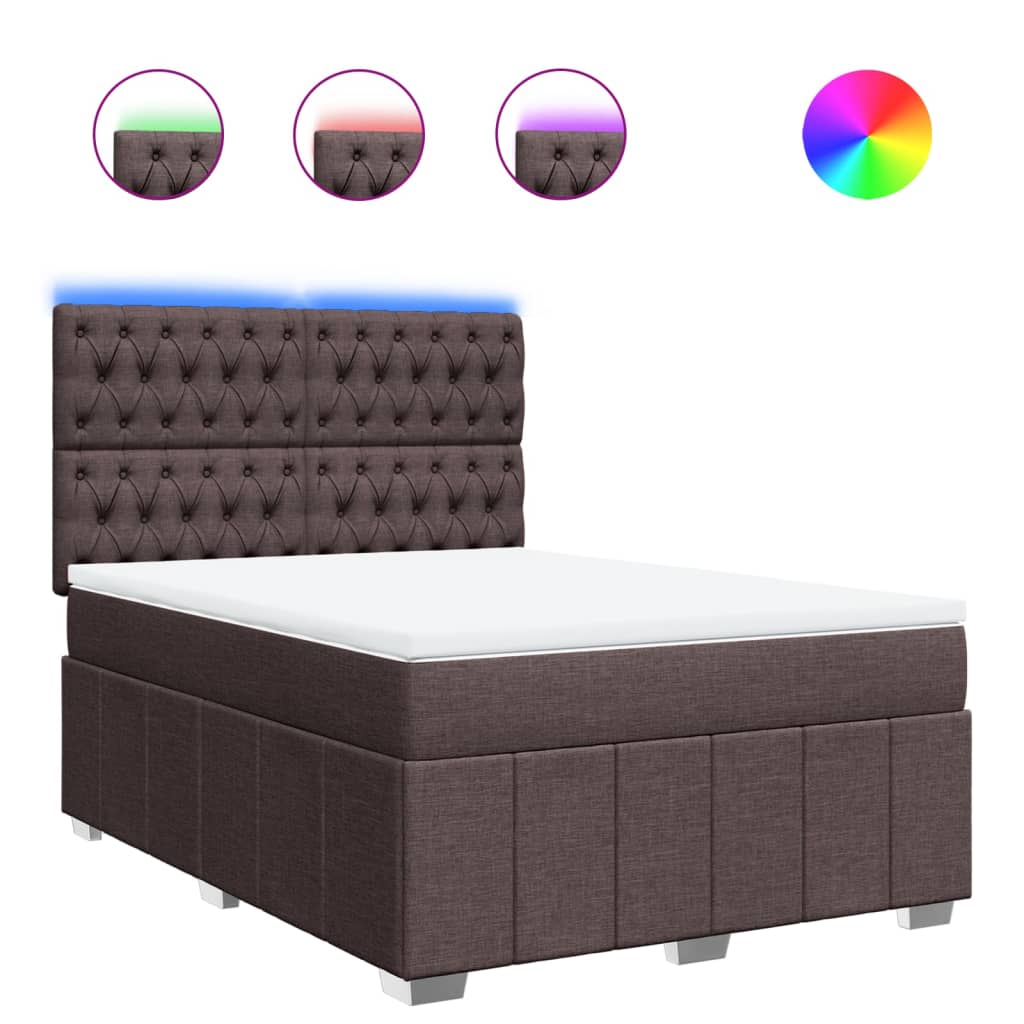 Box Spring Postel S Matrací Tmavě Hnědá 160X200 Cm Textil