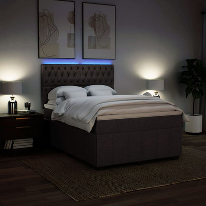 Box Spring Postel S Matrací Tmavě Hnědá 160X200 Cm Textil