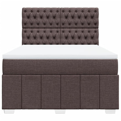 Box Spring Postel S Matrací Tmavě Hnědá 160X200 Cm Textil