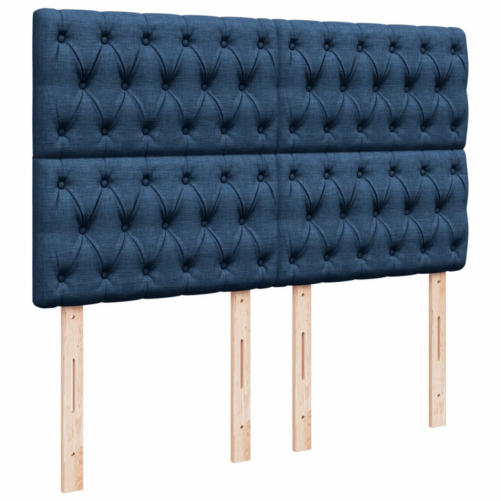 Box Spring Postel S Matrací Modrá 160X200 Cm Textil