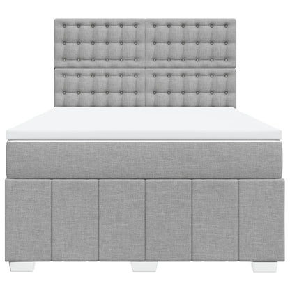 Box Spring Postel S Matrací Světle Šedá 160 X 200 Cm Textil