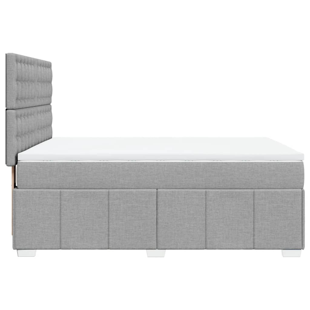 Box Spring Postel S Matrací Světle Šedá 160 X 200 Cm Textil