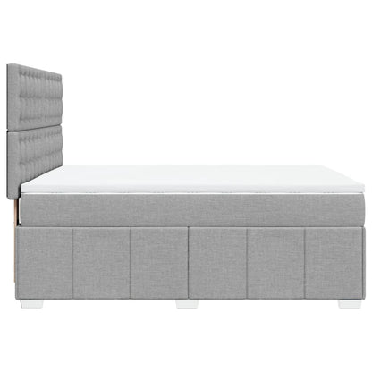 Box Spring Postel S Matrací Světle Šedá 160 X 200 Cm Textil