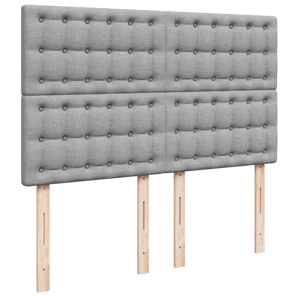 Box Spring Postel S Matrací Světle Šedá 160 X 200 Cm Textil