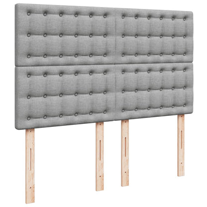 Box Spring Postel S Matrací Světle Šedá 160 X 200 Cm Textil
