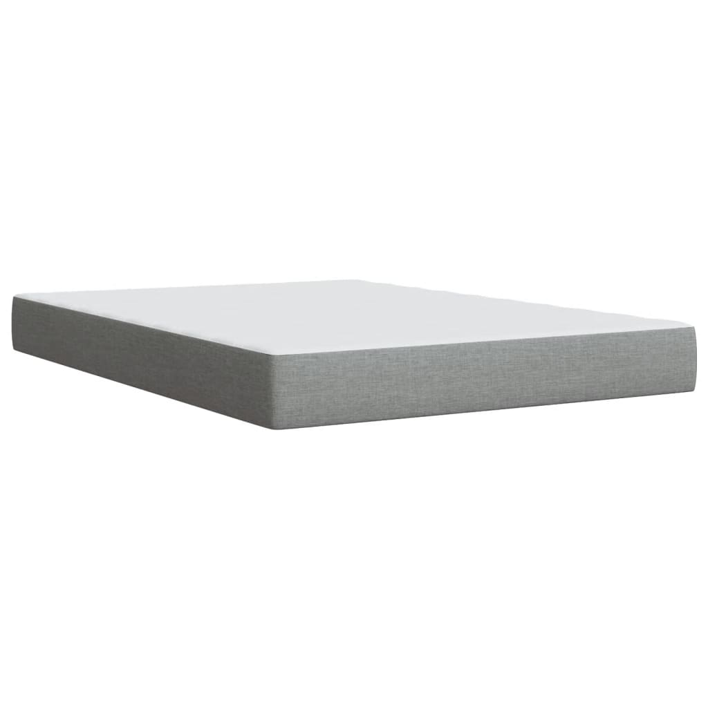 Box Spring Postel S Matrací Světle Šedá 160 X 200 Cm Textil