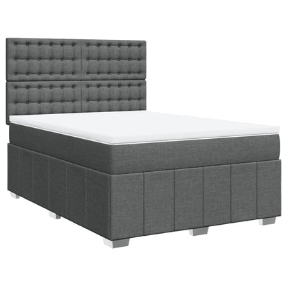Box Spring Postel S Matrací Tmavě Šedá 160X200 Cm Textil