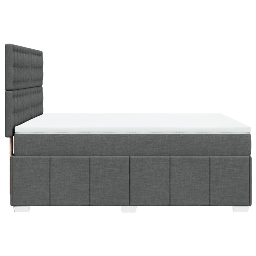Box Spring Postel S Matrací Tmavě Šedá 160X200 Cm Textil