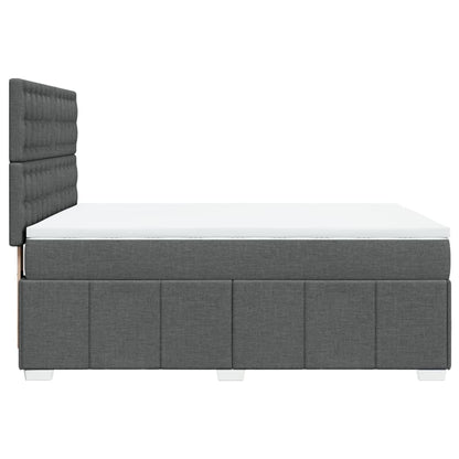 Box Spring Postel S Matrací Tmavě Šedá 160X200 Cm Textil