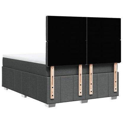 Box Spring Postel S Matrací Tmavě Šedá 160X200 Cm Textil