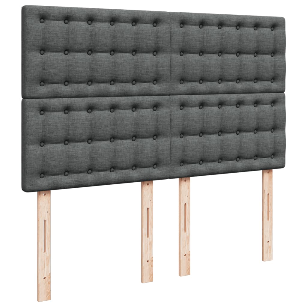 Box Spring Postel S Matrací Tmavě Šedá 160X200 Cm Textil