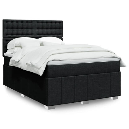 Box Spring Postel S Matrací Černá Textil Černá