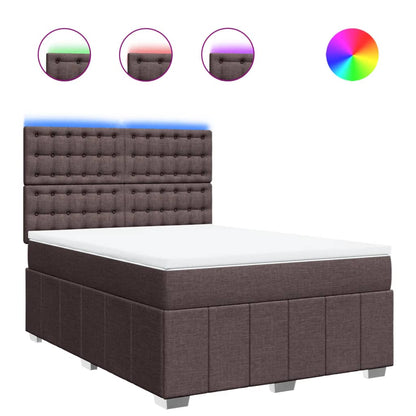 Box Spring Postel S Matrací Tmavě Hnědá 160X200 Cm Textil