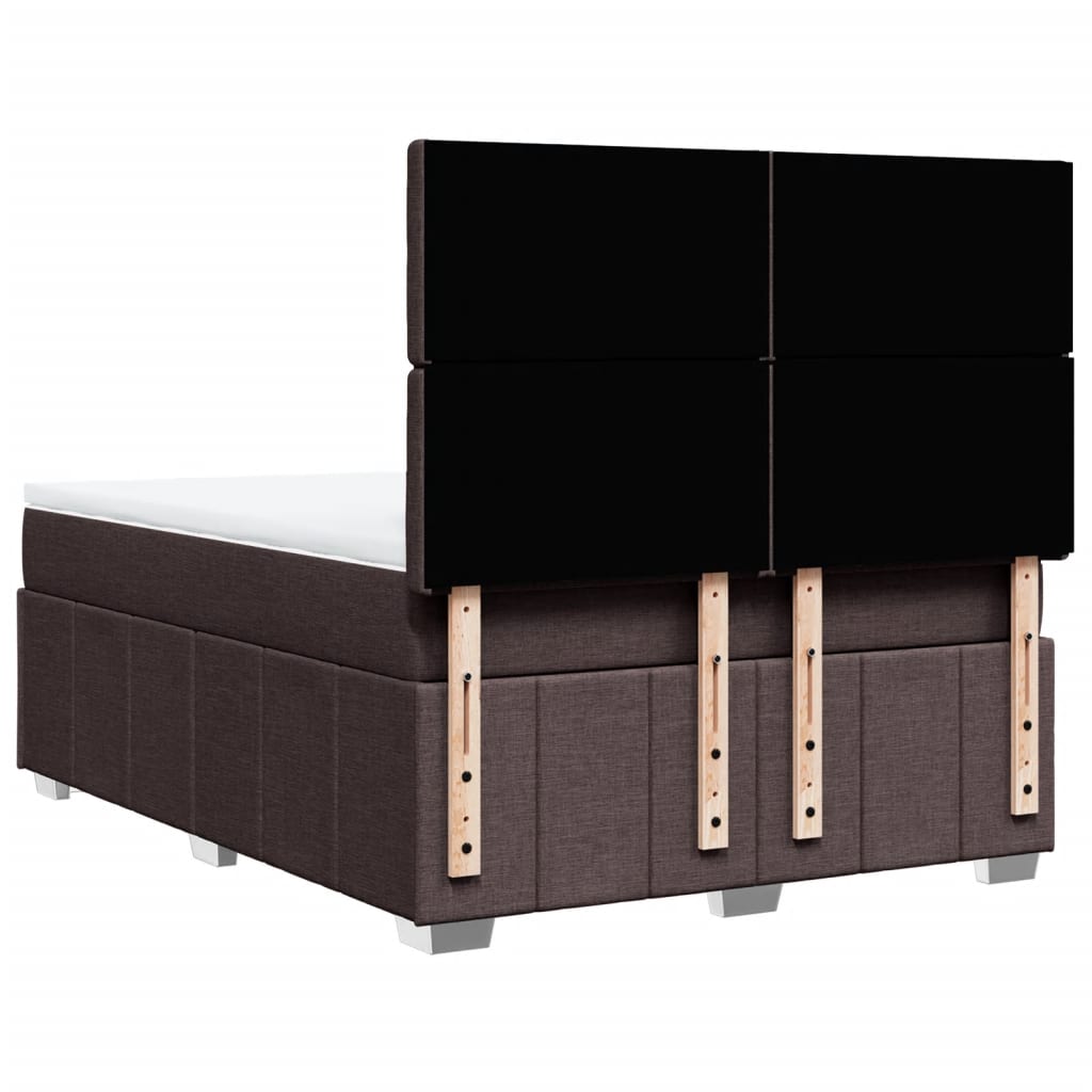 Box Spring Postel S Matrací Tmavě Hnědá 160X200 Cm Textil