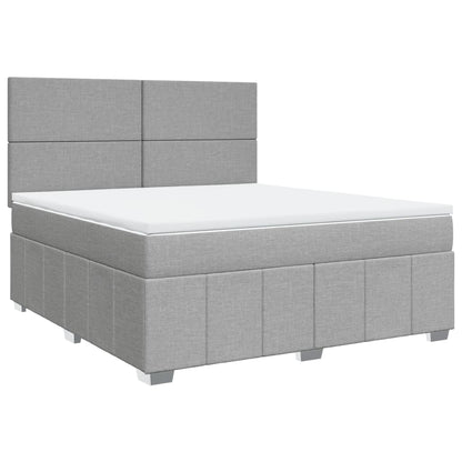 Box Spring Postel S Matrací Světle Šedá 180 X 200 Cm Textil