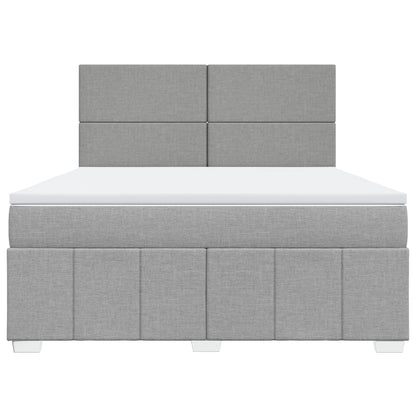 Box Spring Postel S Matrací Světle Šedá 180 X 200 Cm Textil