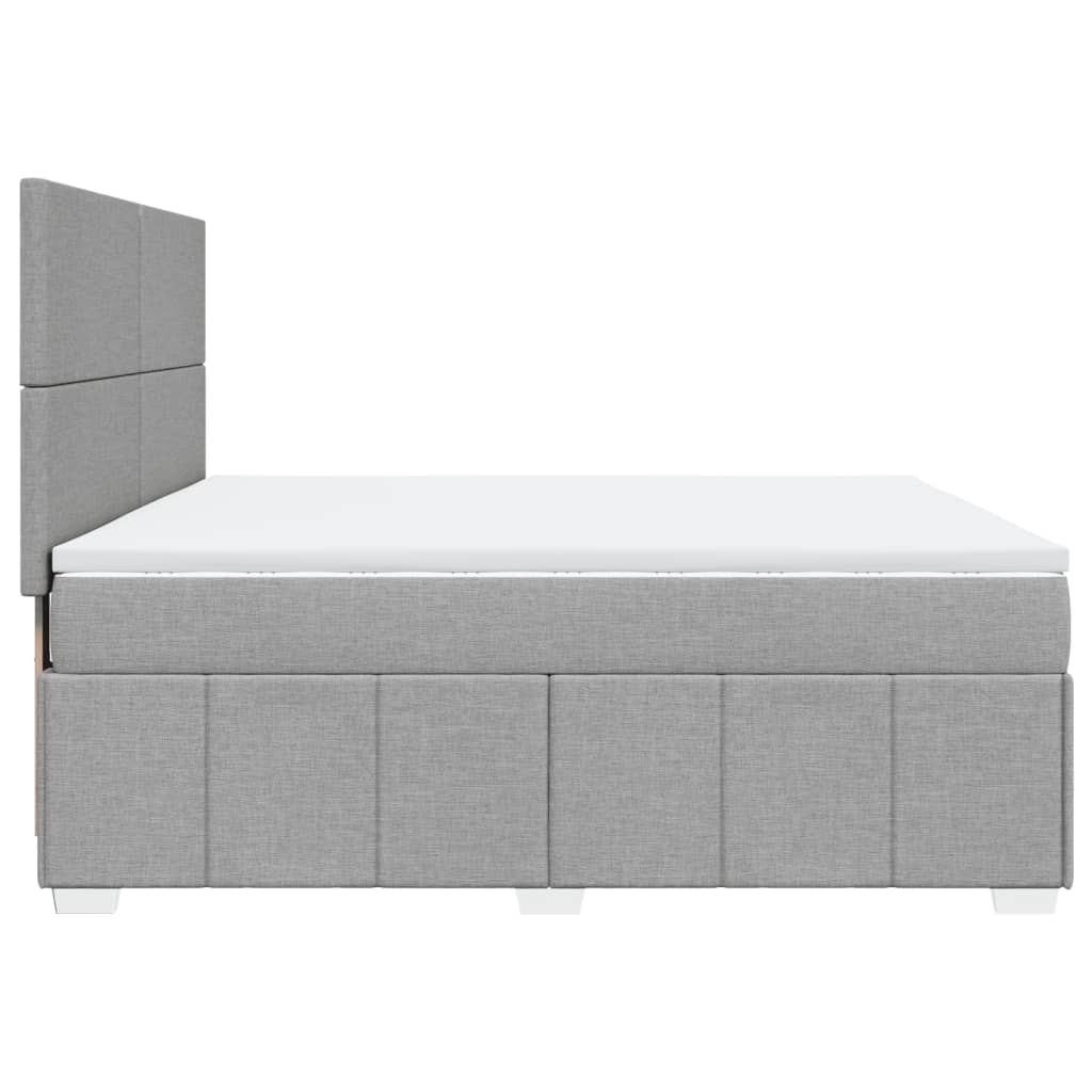 Box Spring Postel S Matrací Světle Šedá 180 X 200 Cm Textil