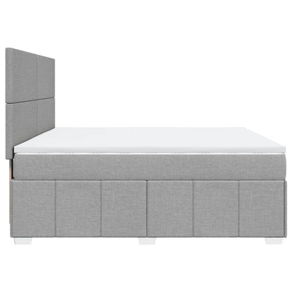 Box Spring Postel S Matrací Světle Šedá 180 X 200 Cm Textil