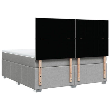 Box Spring Postel S Matrací Světle Šedá 180 X 200 Cm Textil