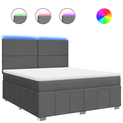 Box Spring Postel S Matrací Tmavě Šedá 180X200 Cm Textil