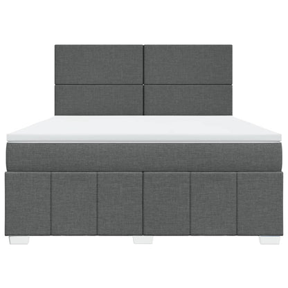 Box Spring Postel S Matrací Tmavě Šedá 180X200 Cm Textil