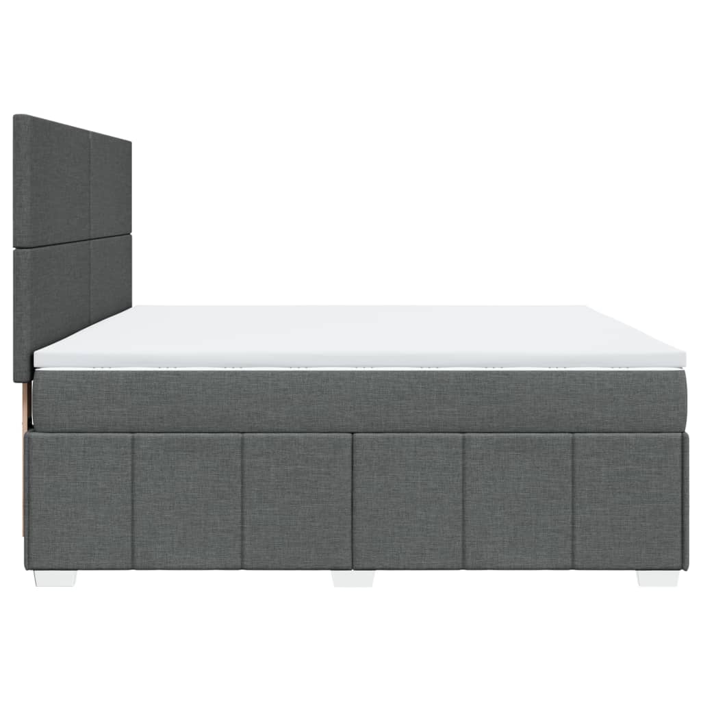 Box Spring Postel S Matrací Tmavě Šedá 180X200 Cm Textil