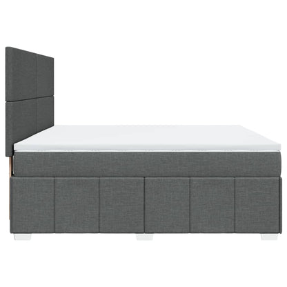 Box Spring Postel S Matrací Tmavě Šedá 180X200 Cm Textil